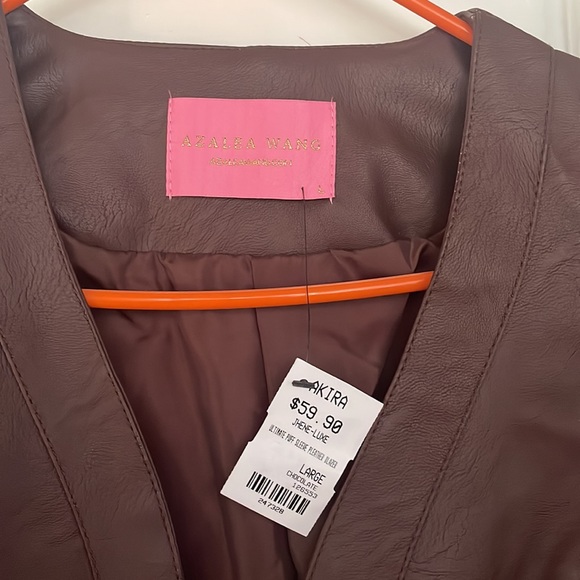 AZALEA WANG Puff Sleeve Faux Leather Jacket - Picture 2 of 3